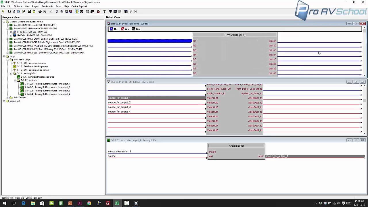 Crestron Programming Of a DM Switcher