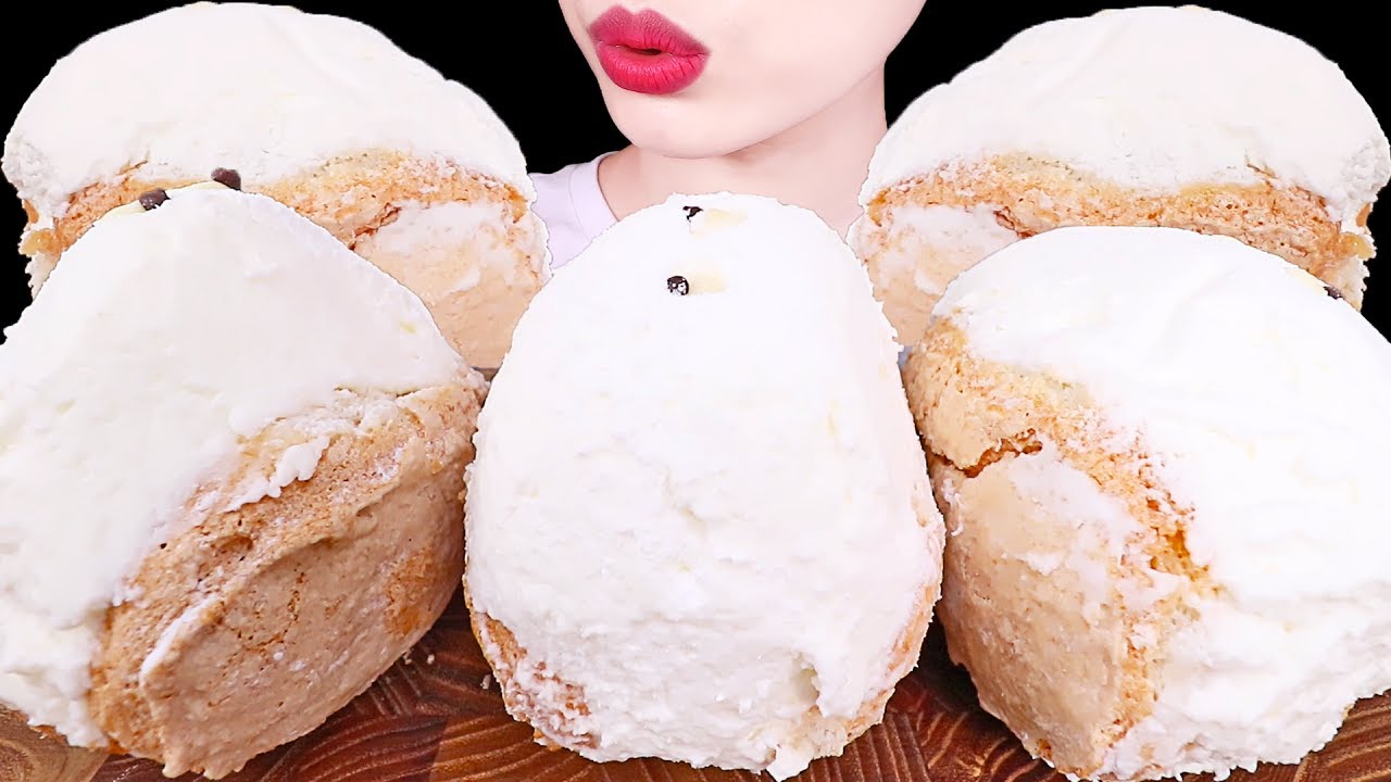 ASMR MUKBANG｜MILK WHIPPED CREAM DACQOISE 우유 생크림 듬뿍 다쿠아즈 EATING SOUNDS 디저트 먹방