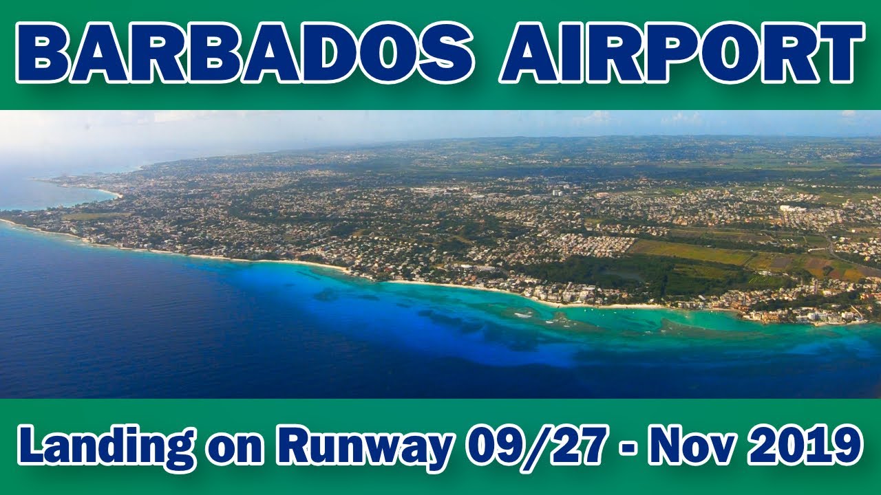 Barbados Airport - landing on a Virgin Atlantic A330-200