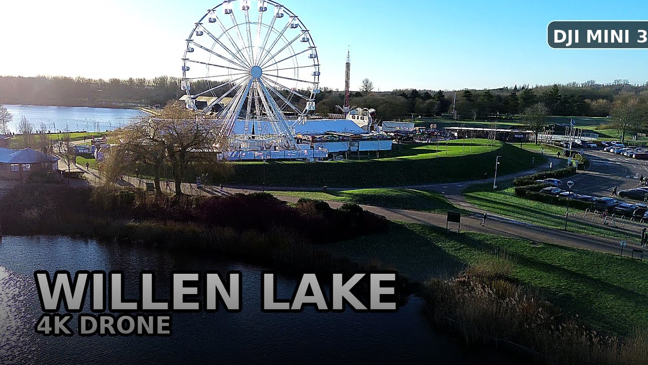 Willen Lake in 4K — DJI Mini 3 Drone Footage | Milton Keynes