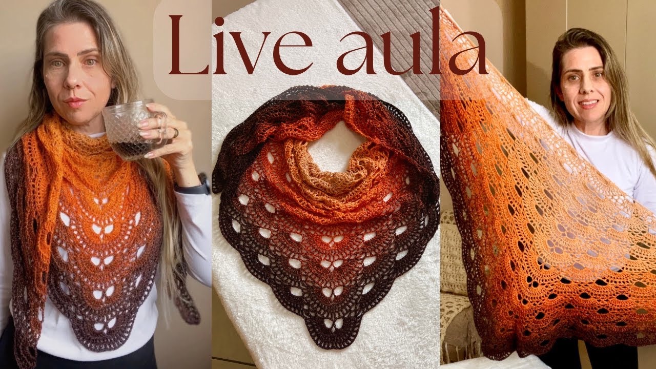 Xale de crochê c/ 1 novelo Prisma - Vírus Shawl (Live)