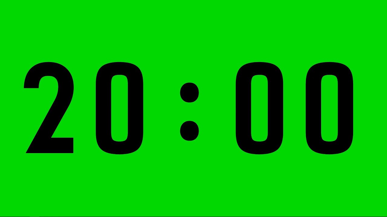 20 Minute Countdown Timer Chroma Key / No Sound