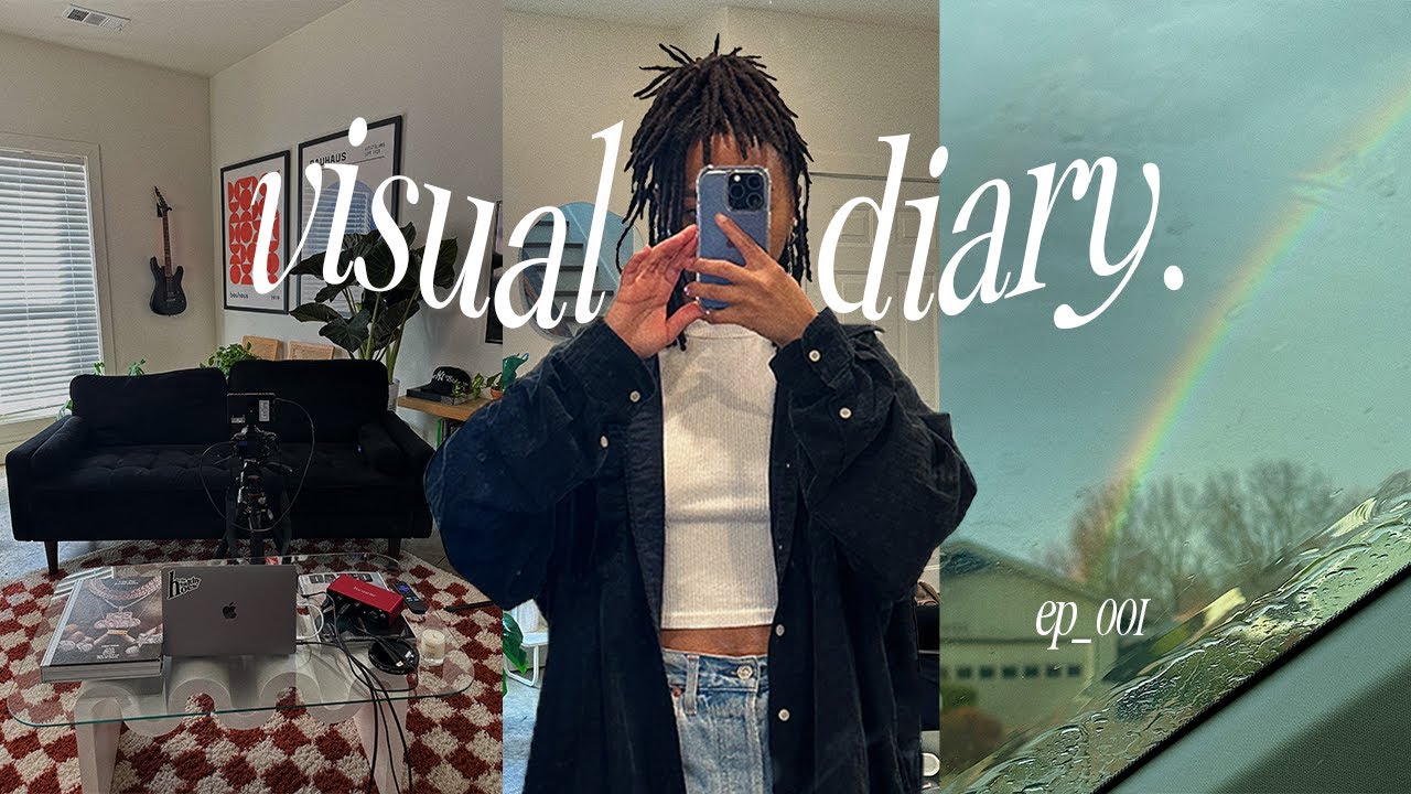 cozy, productive morning, vintage shop haul, podcast set up + cooking | visual diary (vlog)