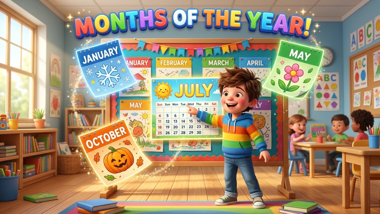 MONTHS OF THE YEAR! 📅 Aprenda os Meses do Ano em Inglês (Kids English Class) | Joanabanana English
