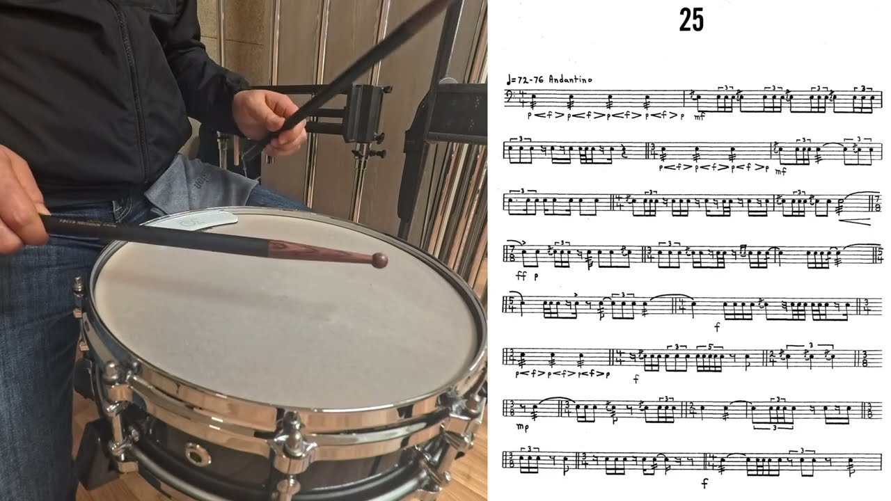 ADVANCED SNARE DRUM STUDIES by Mitchell Peters.NO.25