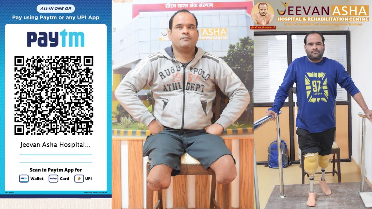 Sachin Tiwari lost his bot legs in an train accident. Jeevan asha provided him modular prosthesis.