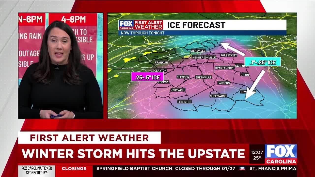 Winter storm timeline going into Sunday night