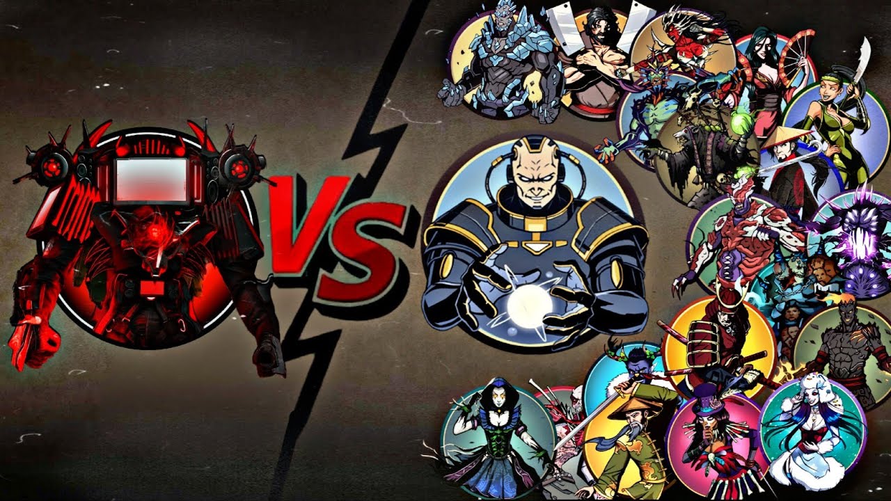 Shadow Fight 2 - ASTRO TITAN TV MAN против всех боссов