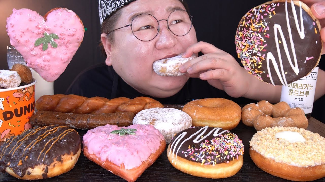 SUB) 던킨도넛 털어왔슈!![[ 던킨도너츠 도넛 10가지 ]] 먹방 Korean Dunkin Donuts 10 types Doughnut Mukbang social eating