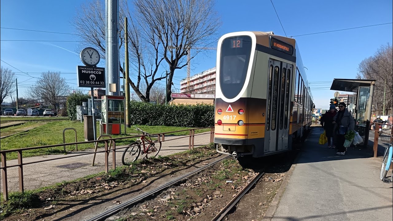 ATM Milano Tram 12 (Jumbotram 4900 4917) - Da P.le Santorre di Santarosa a Roserio (Ospedale Sacco)