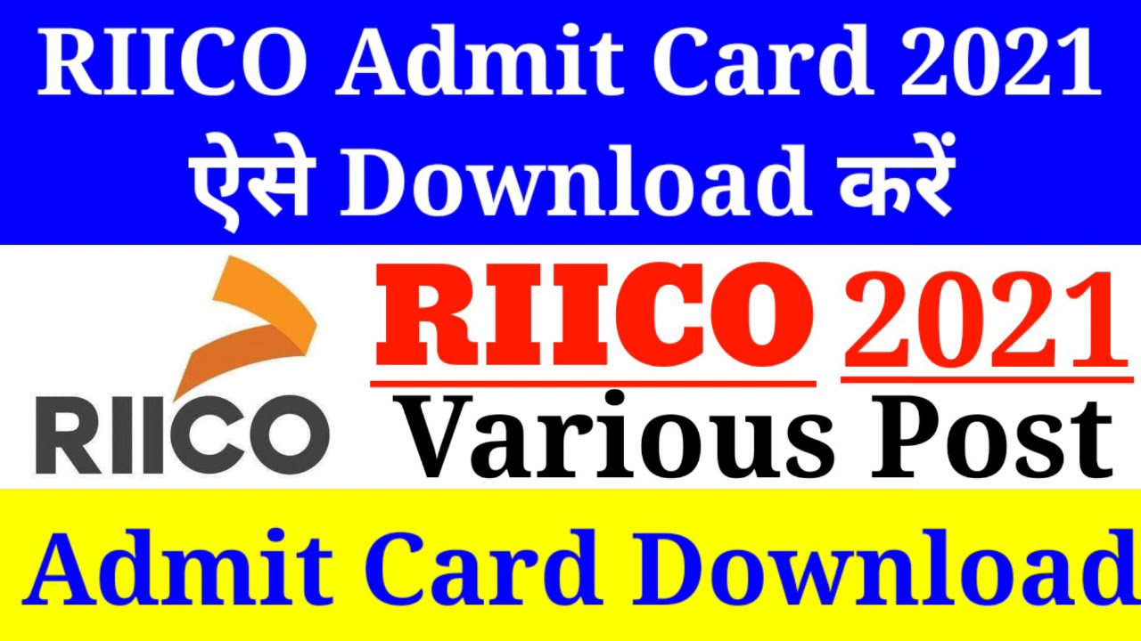 RIICO Admit Card 2021, How to Download RIICO Admit Card