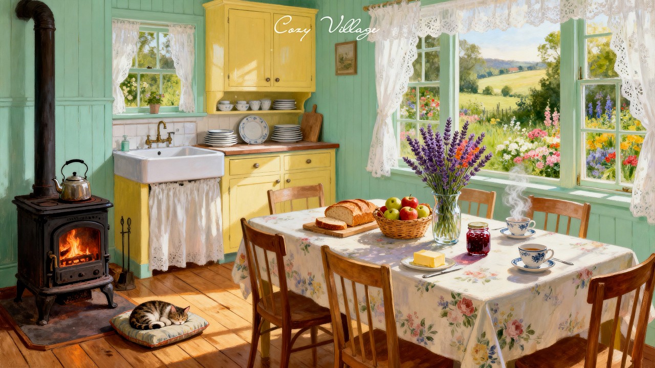 Peaceful Sunny Morning 1940s Oldies Jazz Playing in Another Room by the Grandma&rsquo;s Cottage