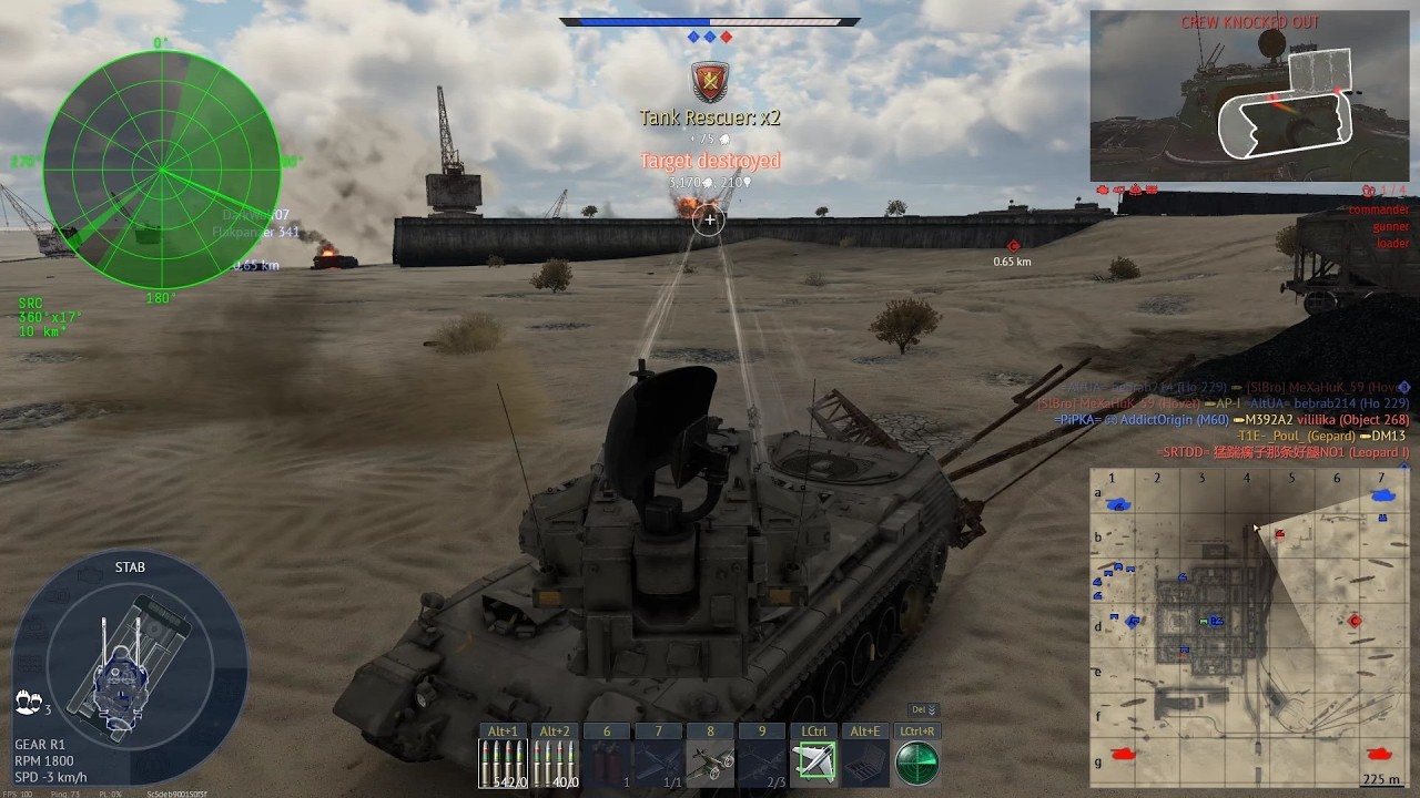 War Thunder; Gepard; My first battle in this stock SPAA, and I already love it; Ground Arcade