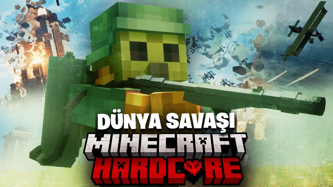Hardcore Minecraft DÜNYA SAVAŞINDA Hayatta Kaldım
