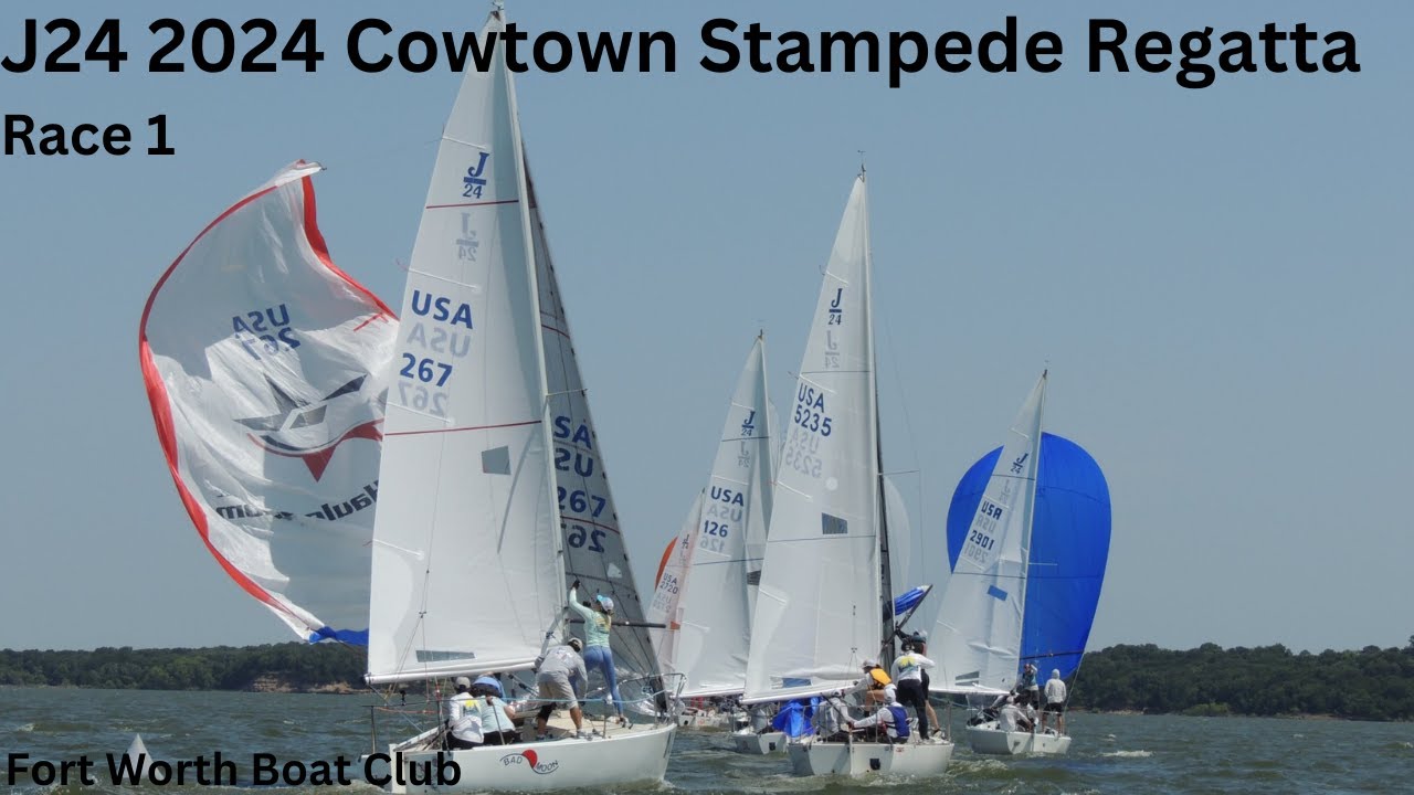 J24 2024 Cowtown Stampede Regatta Race 1. With onboard crew discussion and tactics.