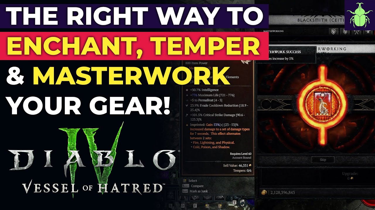 Diablo 4 - The Right Way to Enchant, Temper and Masterwork Your Gear!