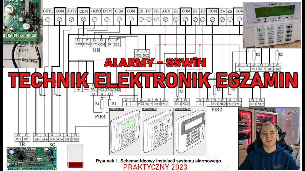 EGZAMIN ZAWODOWY Alarmy - SSWiN Technik Elektronik praktyczny ELM.05 omówienie centrala alarmowa