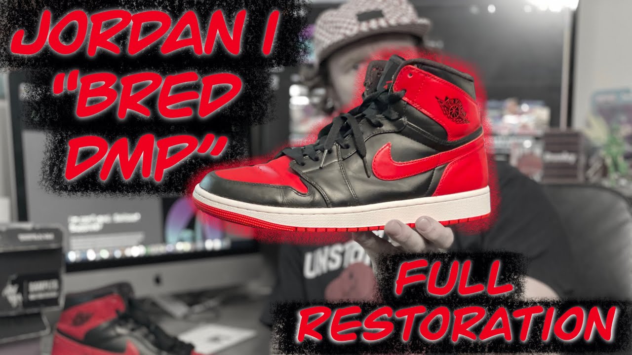 Восстановление кроссовок: замена и перекраска подошвы Air Jordan 1 DMP Bred