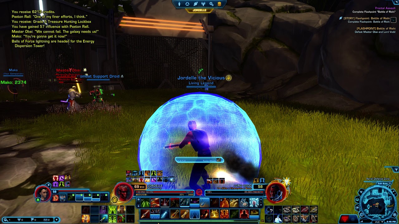 Mercenary Bounty Hunter vs Master Obai and Lord Vodd, Battle of Rishi Flashpoint
