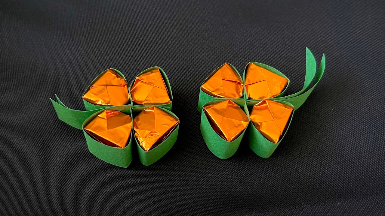 Kleeblatt mit K&uuml;sschen Anleitung 🍀 Gl&uuml;cksbringer als Geschenk selber basteln☘️ DIY Cloverleaf