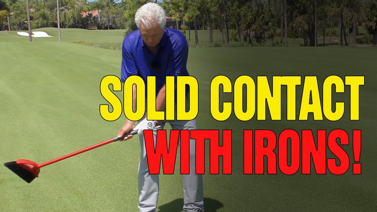 [COMPRESS THE BALL] - Golf Drills For Solid Contact Iron Shots (BROOM DRILL?)