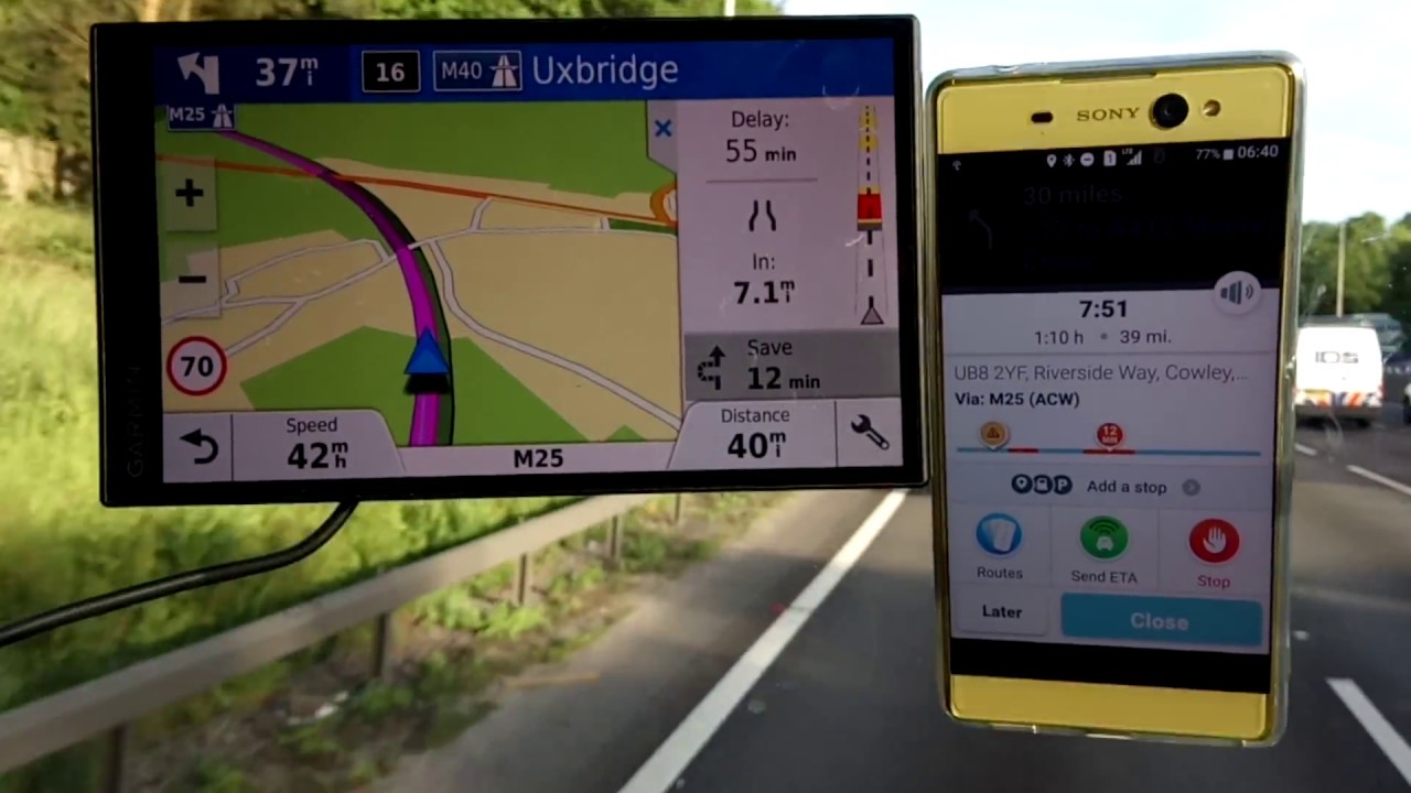 Garmin 61 vs Waze Sat nav Accident, Traffic, Breakdown information