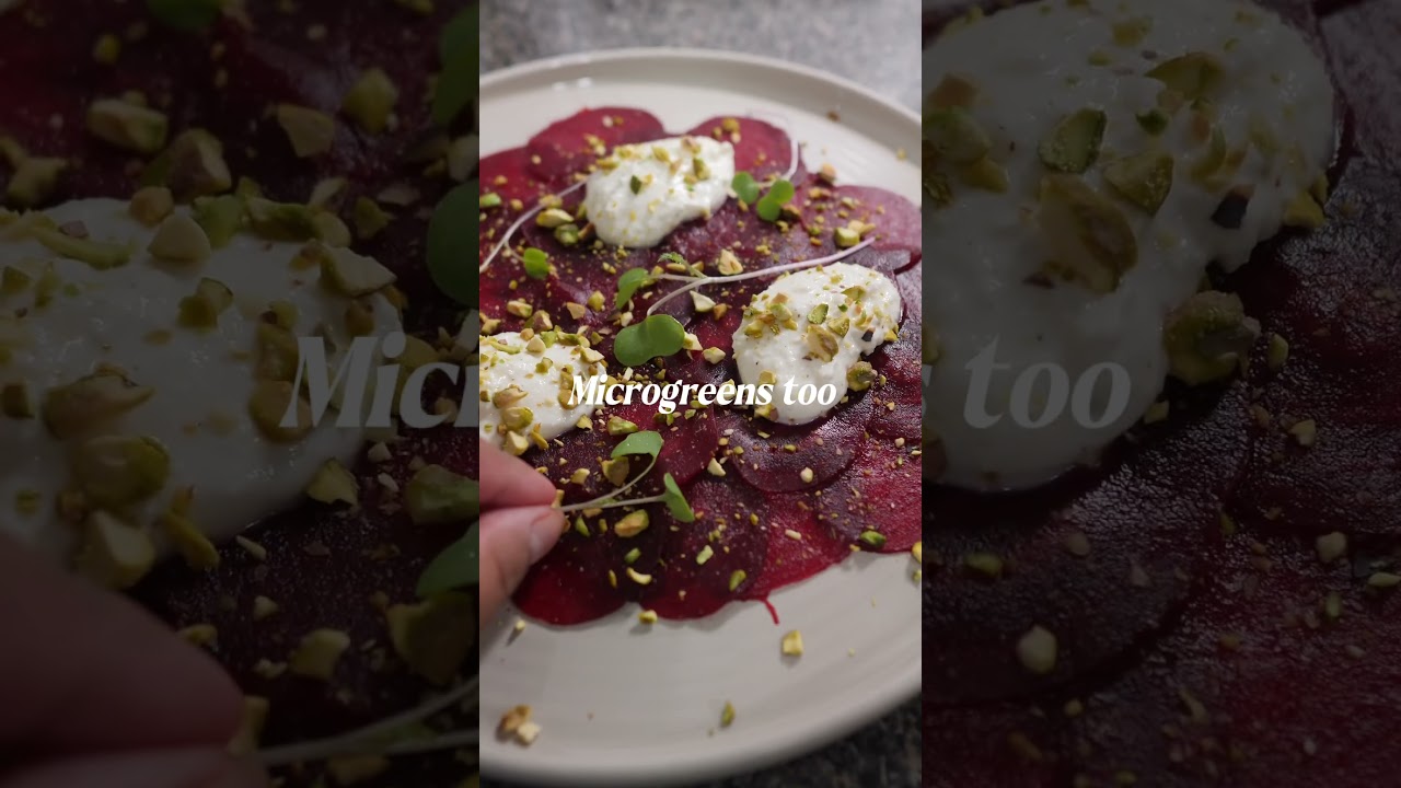 Beet Carpaccio w/ Whipped Feta & Coratina Olive Oil 🫒✨ #recipe #finedining #homechef