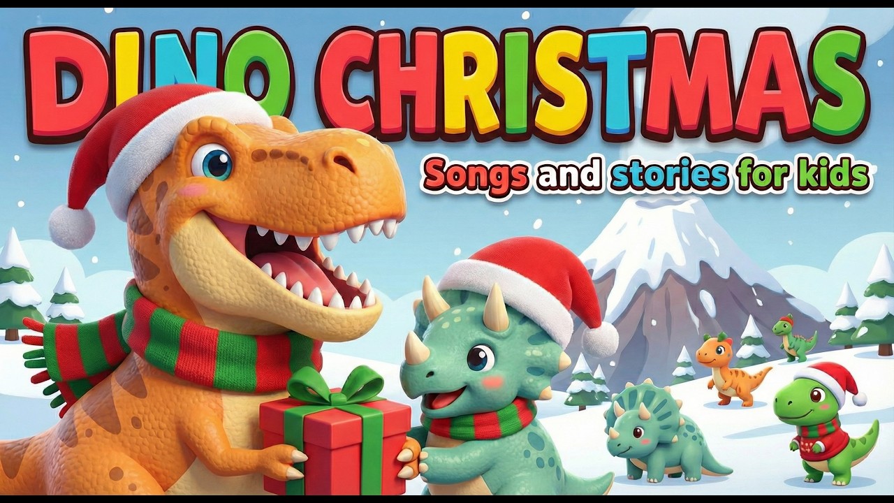 🦖 Dino Christmas Songs for Kids! 🎄 Fun Learning & Holiday Musical Special (3D Animation)