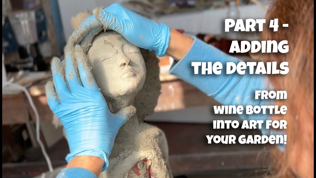 DIY Cement Paper Mache Garden Goddess (Part 4) | Sculpting Details & Second Layer