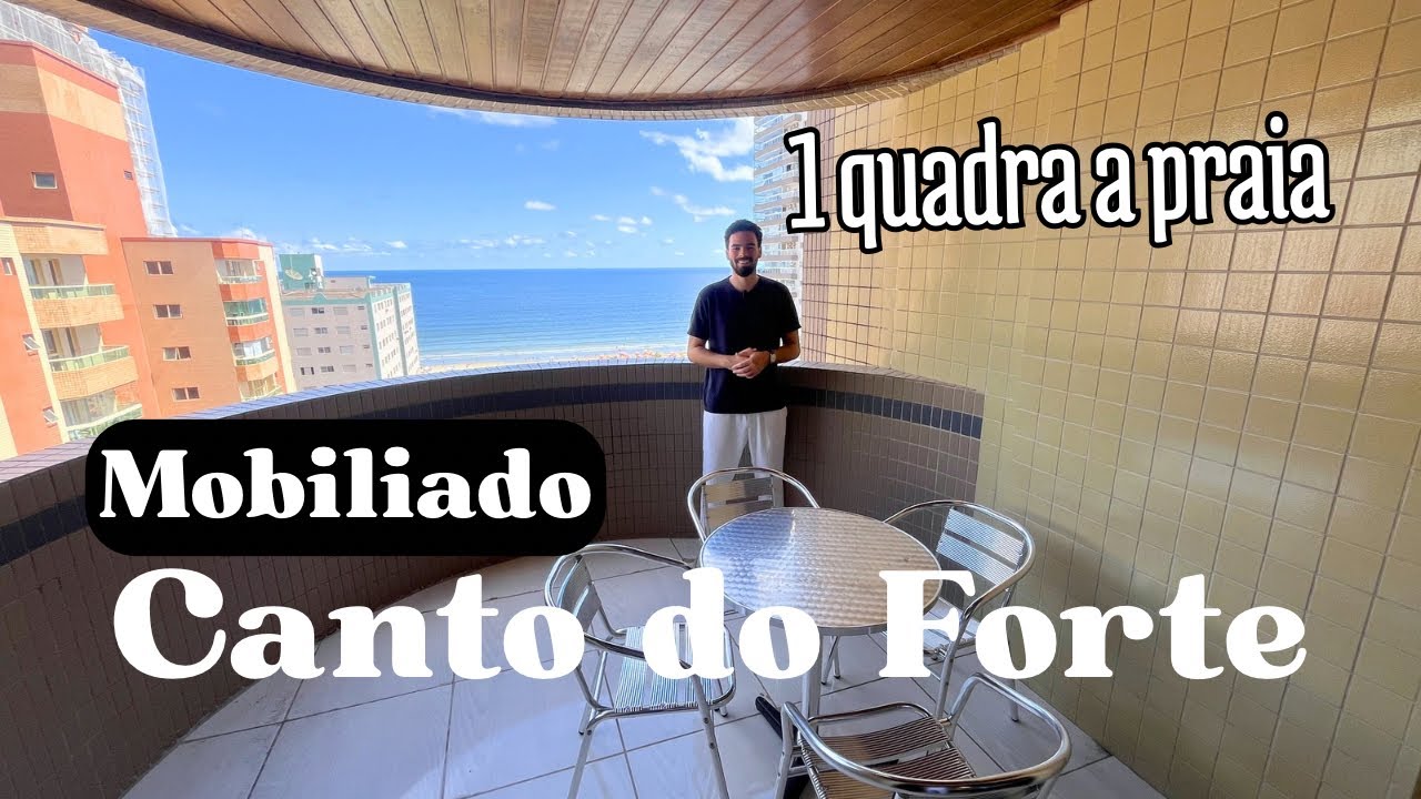 Apartamento MOBILIADO à 150 metros da praia no Canto do Forte em Praia Grande/SP