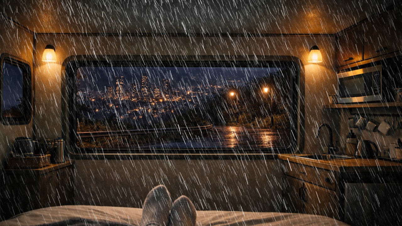 Rainy Night by the City Lights | Gentle Sleep & Healing