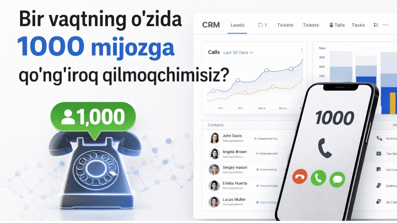 Avtoqo'ng'iroq sizga 1000 mijozlarga bittada telefon qilishga YORDAM beradi