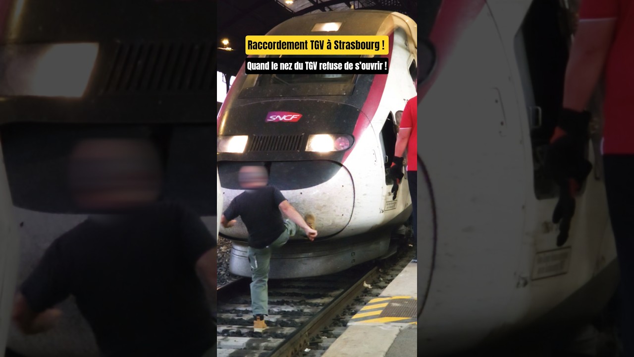 RACCORDEMENT TGV &Agrave; STRASBOURG ! ( Forcer l&rsquo;ouverture du nez ) ! #TGV #train #coupling #station #rail
