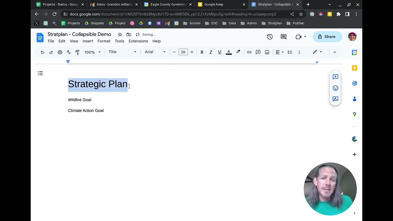 My Lazy Spot - Google Docs - Collapsible Text