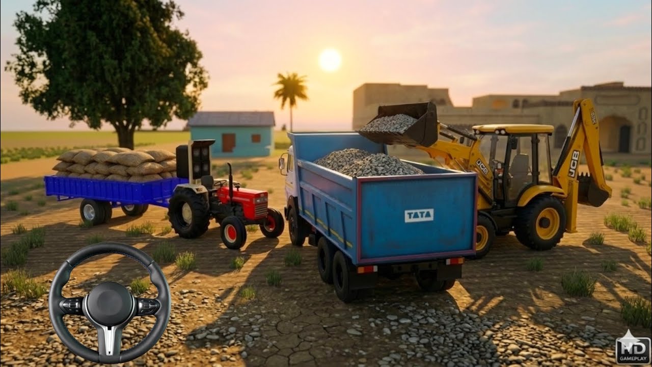 🔴Drive JCB and Uploading 🪨🏗Stone From Dumper🌋 Truck in Game | Indian Vehicles Simulator 3D Game 