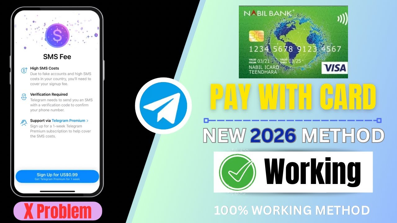 How To Fix Telegram SMS Fee Problem In Nepal🇳🇵Only $1.25 Using Visa/Mastercard