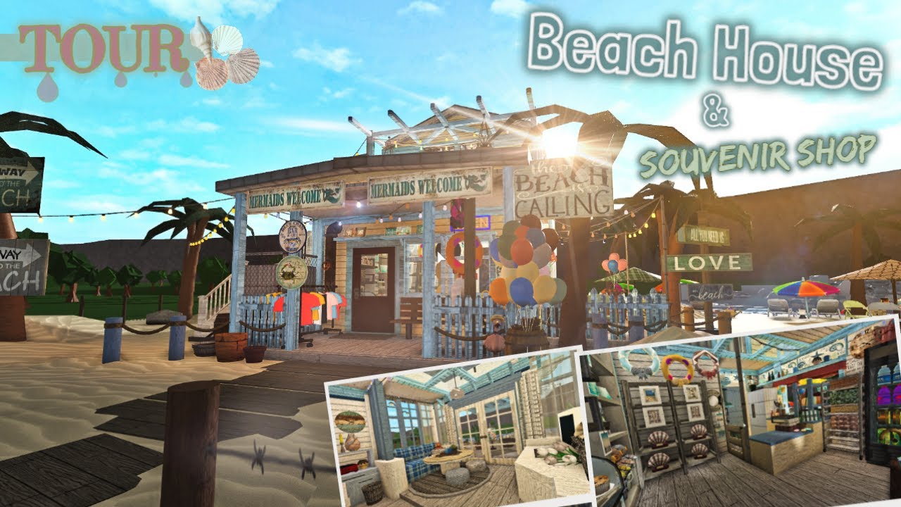Beach House & Souvenir Shop , Gift Shop | Tour | Bloxburg ROBLOX