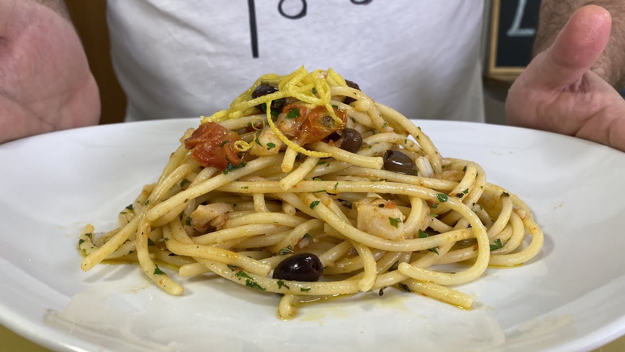 Pasta con Bacalao y Aceitunas