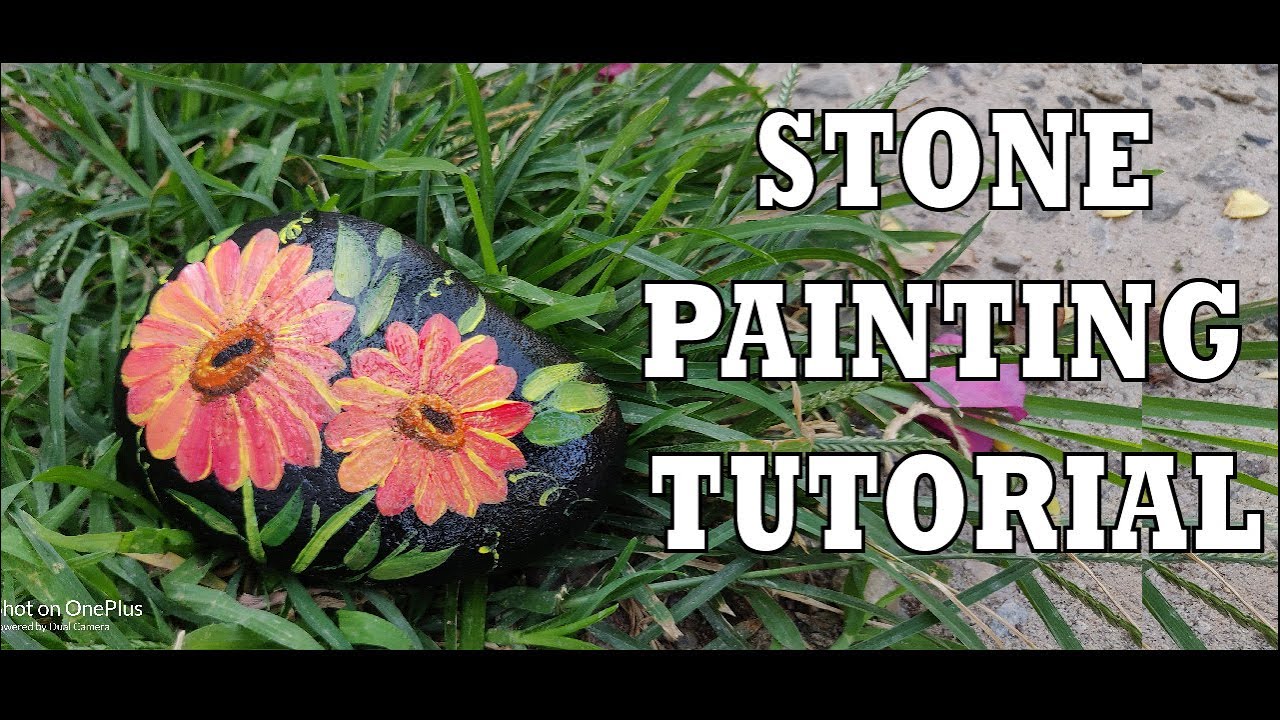 Easy Rock Painting Flowers- Flower Painting on the Rock –Easy Tutorial