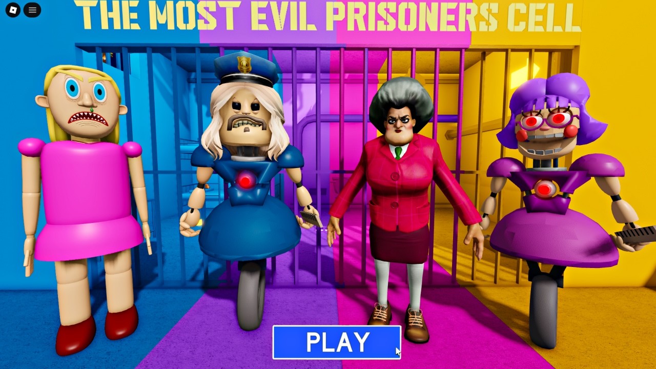 MAMÁ MALVADA VS CHICA POLICÍA VS MAESTRA ASUSTADORA SEÑORITA T VS SEÑORITA ANI TRON ? OBBY Roblox