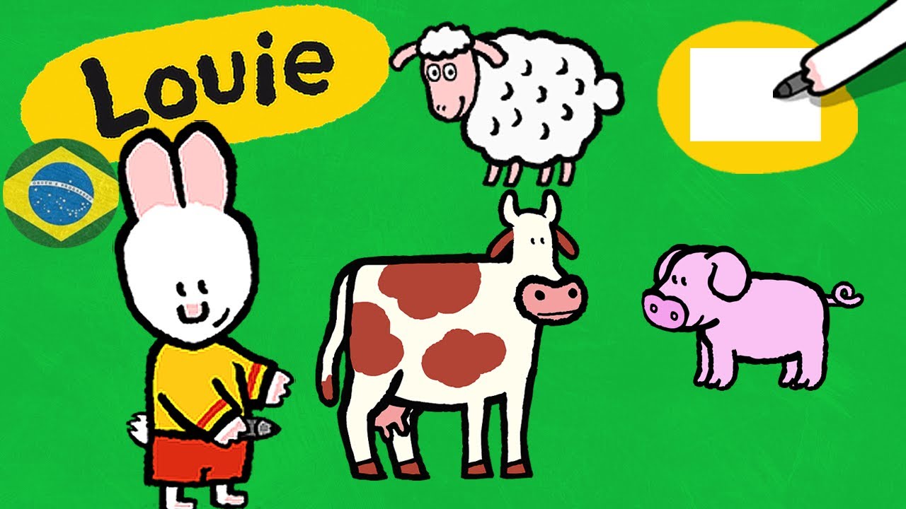 Louie, desenhe me 🎨 ✐ Louie, desenhe me animais de fazenda ✐ | Desenhos animados para crianças