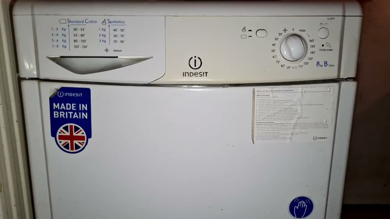 Highlight 59:50 – 1:04:50 from Indesit IDC8T3 8KG Condenser Tumble Dryer Full Cycle