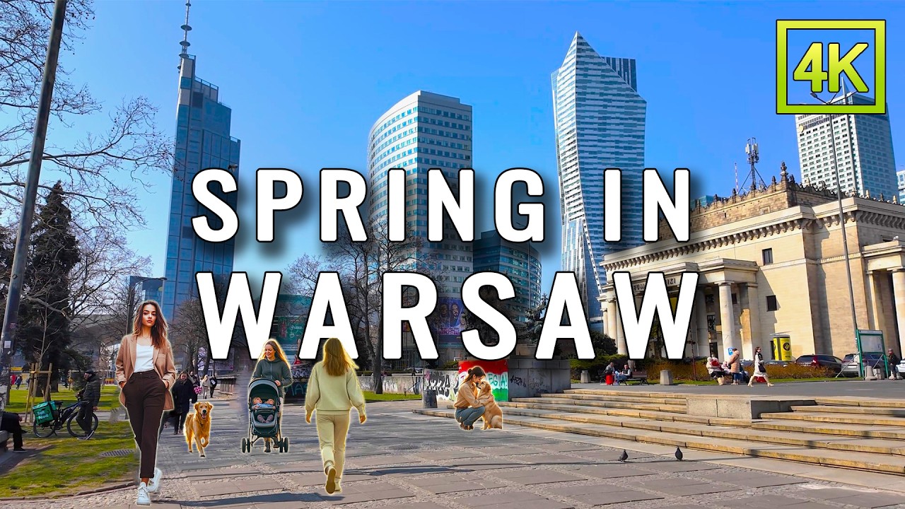 Spring in Europe's Rising Capital ⬜🟥 Warsaw 4K HDR 60FPS City Walking Tour | Exploring Poland