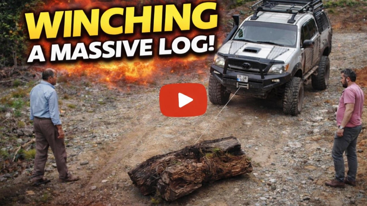 WINCHING a Massive Log with a Toyota Hilux | Real Off-Road Recovery