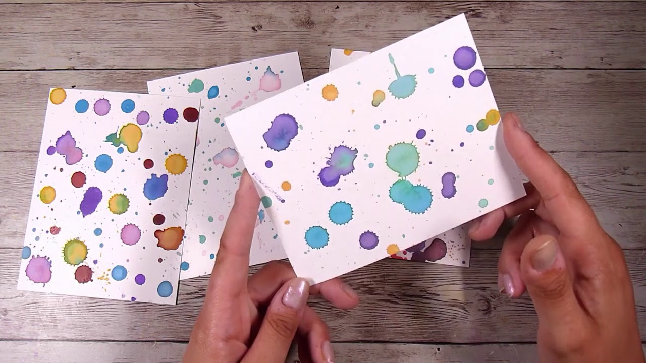 Splattering!! Letting Go and Having Fun! Turning Backgrounds into Cards - #usewhatyouhave