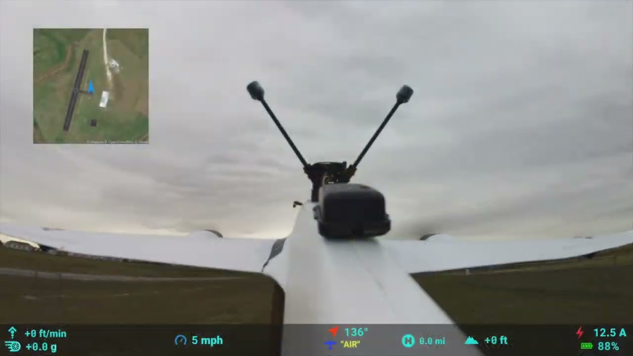ATOMRC Swordfish INAV autoland function with about 8 knots of wind.
