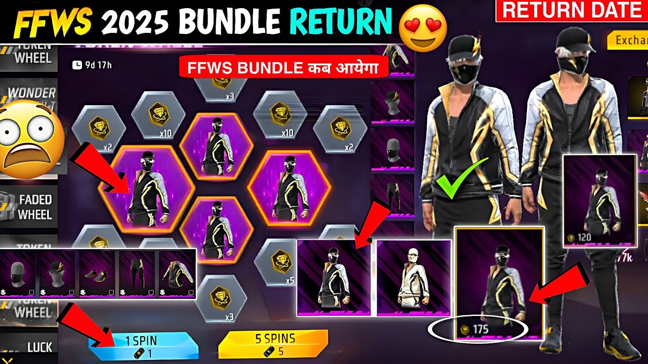 Ob55 100%💥 FFWS 2025 BUNDLE RETURN💯🎉🎁| free fire new event| ff new event| new event free fire