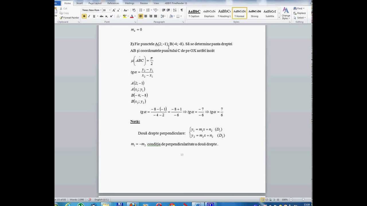 Geometrie analitica -Lectia 2-Conditia de perpendicularitate a doua drepte din planul XOY