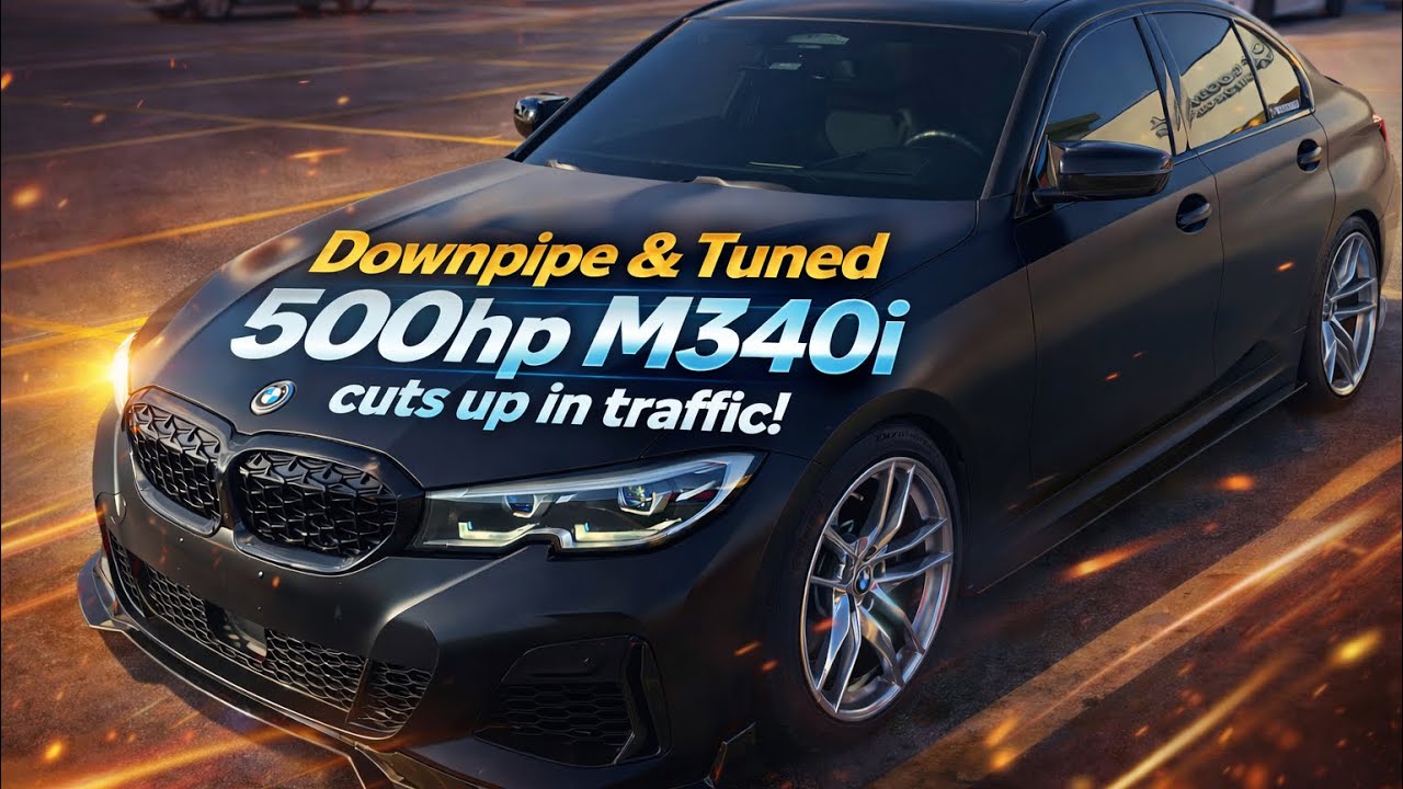 Выпускная труба и тюнингованный M340i мощностью 500 л.с. отлично показывают себя в пробках!