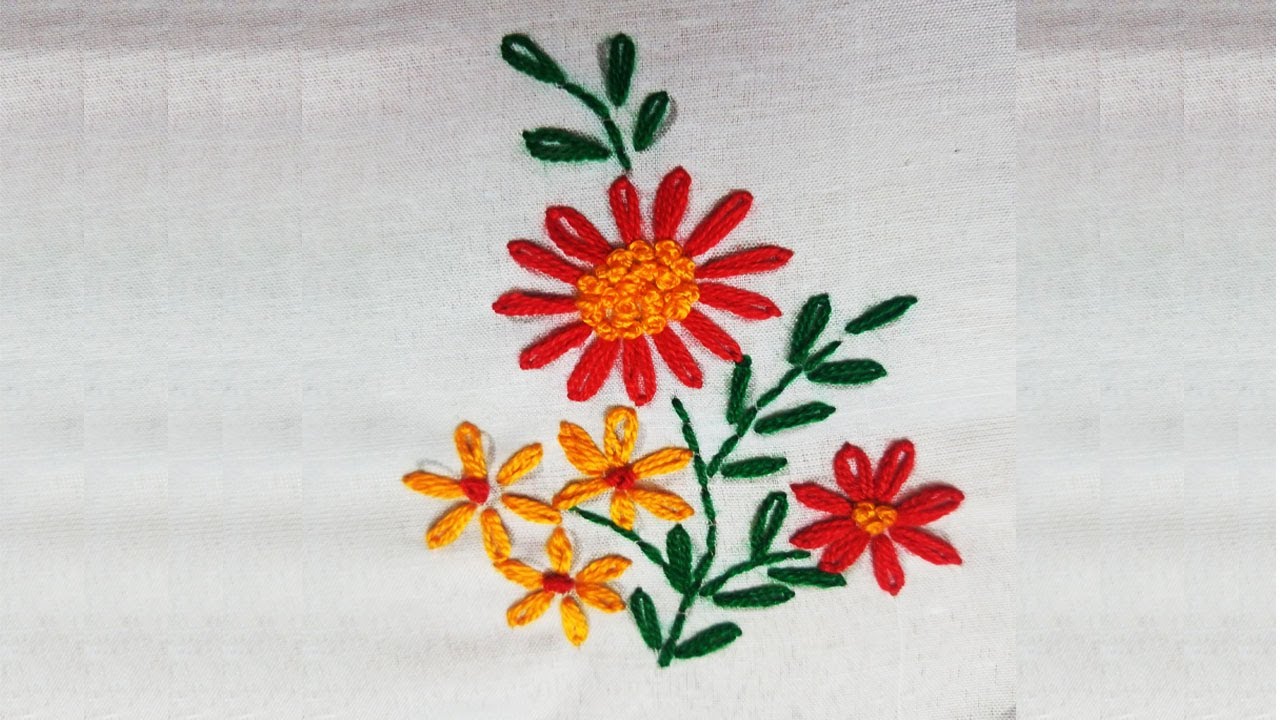 Hand Embroidery: Lazy Daisy Stitch for Begnners.